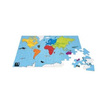 Puzzle din lemn Harta lumii Buitenspeel