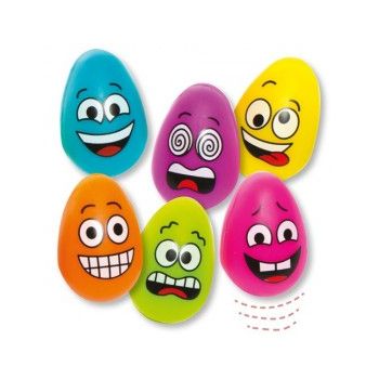 Set 6 oua saltarete din plastic Funny Face - Baker Ross