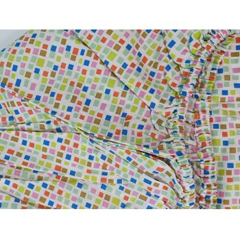 Cearceaf Mozaic KidsDecor cu elastic din bumbac 70 x 140 cm