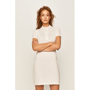 Lacoste rochie culoarea alb, mini, model drept EF5473-001 ieftina