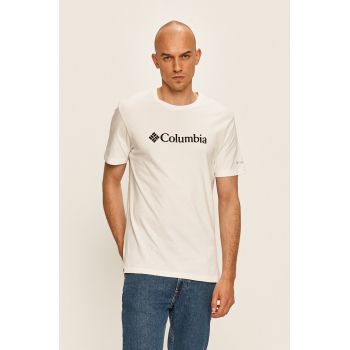 Columbia tricou bărbați, culoarea alb, cu imprimeu 1680053-014 ieftin