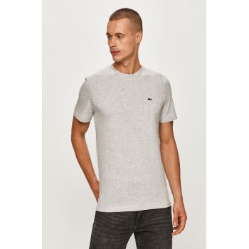 Lacoste tricou din bumbac culoarea gri, uni TH2038-166 de firma original