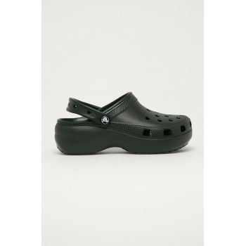 Crocs papuci Classic Platform Clog femei, culoarea negru 207989