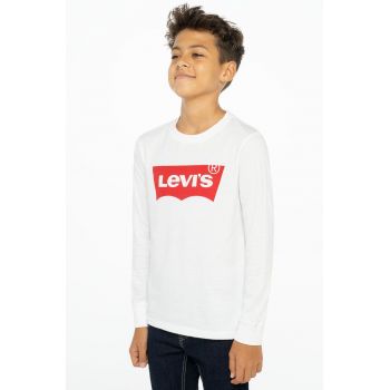 Levi's Longsleeve copii culoarea alb, cu imprimeu