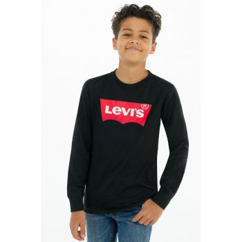 Levi's Longsleeve copii culoarea negru, cu imprimeu