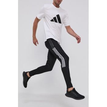 Adidas Performance Pantaloni GH7305 bărbați, culoarea negru, cu imprimeu de firma originali