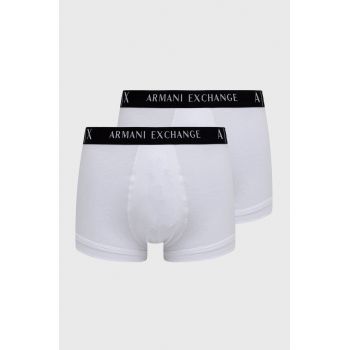 Armani Exchange Boxeri (2-pack) bărbați, culoarea alb de firma originali