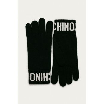 Moschino Mănuși femei, culoarea negru ieftine
