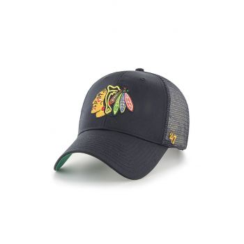 47brand șapcă NHL Chicago Blackhawks culoarea negru, cu imprimeu H-BRANS04CTP-BK ieftina