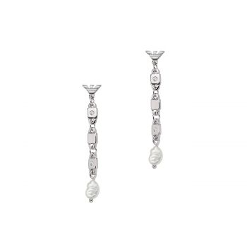 Sterling Silver Chain-Link Earrings EG3473040 de firma originali