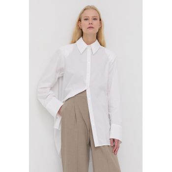Herskind Cămașă din bumbac Mr Shirt femei, culoarea alb, cu guler clasic, relaxed de firma originala