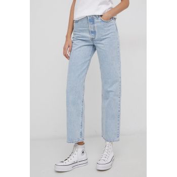 Levi's jeans Ribcage Straight Ankle femei, high waist 72693.0111-MedIndigo ieftini