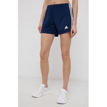 adidas Performance pantaloni scurti sport GN5779 femei, culoarea albastru marin, neted, medium waist