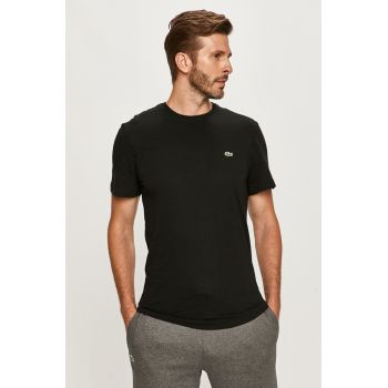 Lacoste tricou din bumbac culoarea negru, uni TH2038-166 ieftin