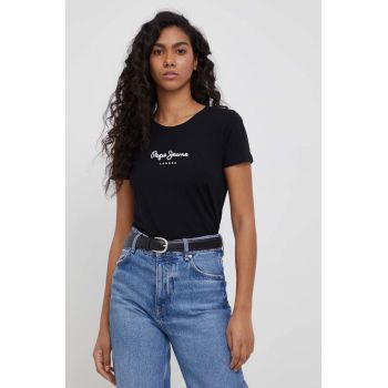 Pepe Jeans tricou New Virginia Ss N femei, culoarea negru