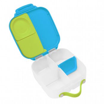 Caserola compartimentata Mini Lunchbox b.box albastru cu verde