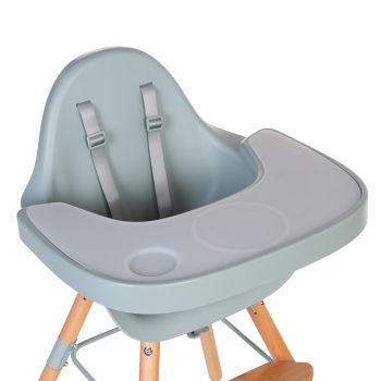 Tavita scaun de masa Childhome Evolu + protectie din silicon menta