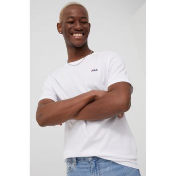 Fila tricou din bumbac (2-pack) culoarea alb, neted de firma original