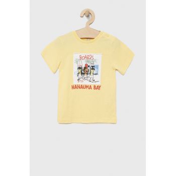 Birba&Trybeyond tricou de bumbac pentru copii culoarea galben, cu imprimeu