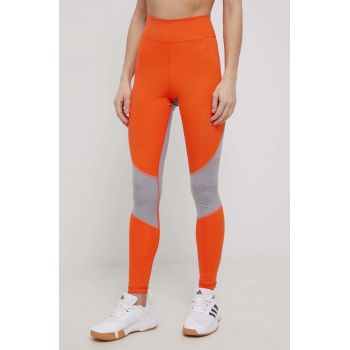 adidas by Stella McCartney leggins de antrenament HD9109 femei, culoarea portocaliu, modelator de firma originali