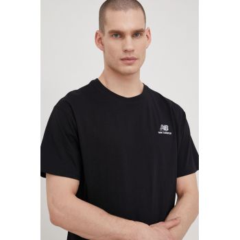New Balance tricou din bumbac UT21503BK culoarea negru, uni UT21503BK-BK