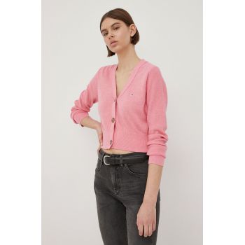 Tommy Jeans femei, culoarea roz, light de firma original