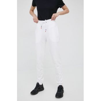 Rossignol pantaloni de trening din bumbac femei, culoarea alb, neted de firma original