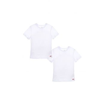 Levi's tricou copii culoarea alb, neted