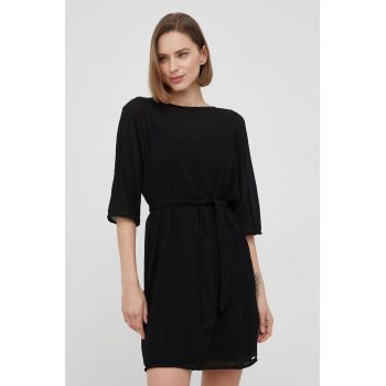 Armani Exchange rochie culoarea negru, mini, drept ieftina