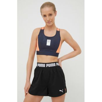 Puma pantaloni scurți de antrenament 521806 femei, culoarea negru, neted, high waist