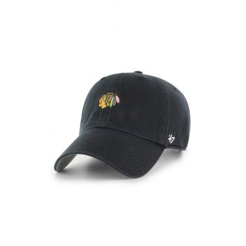 47brand șapcă Chicago Blackhawks culoarea negru, cu imprimeu