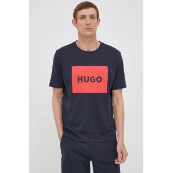 HUGO tricou din bumbac culoarea bleumarin, cu imprimeu 50467952