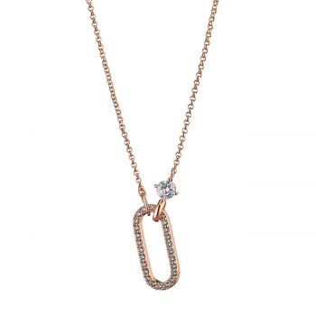 Clip Necklace Metallic Rose Gold 01L15-01243