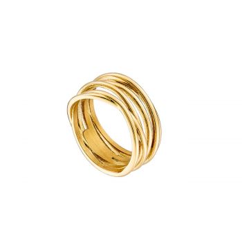 Ring Steel Gold Plated With Sand Effect 52