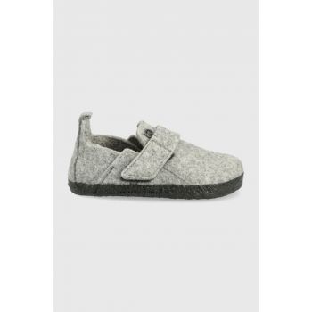 Birkenstock papuci de lana pentru copii culoarea gri