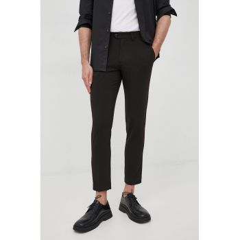 Lindbergh pantaloni barbati, culoarea negru, mulata ieftini