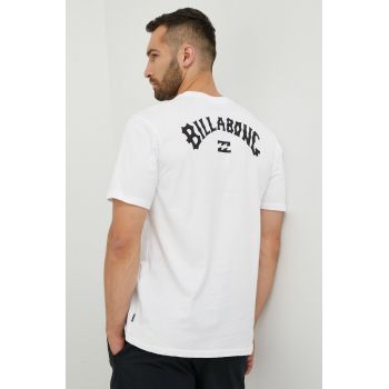 Billabong tricou din bumbac culoarea alb, cu imprimeu de firma original
