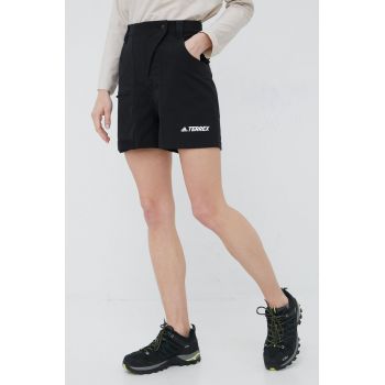 adidas TERREX pantaloni scurți outdoor Zupahike femei, culoarea negru, neted, high waist