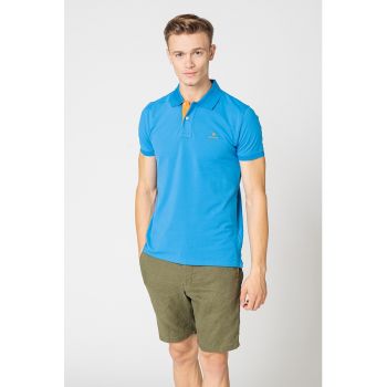 Tricou polo regular fit din pique ieftin