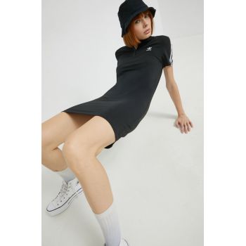 adidas Originals rochie culoarea negru, mini, mulata ieftina