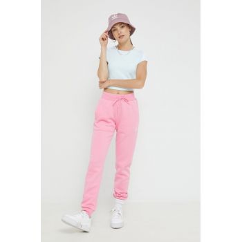adidas Originals pantaloni de trening femei, culoarea roz, neted HJ7848-BLIPNK ieftin
