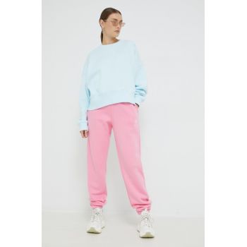 adidas Originals pantaloni de trening femei, culoarea roz, neted HJ7864-BLIPNK