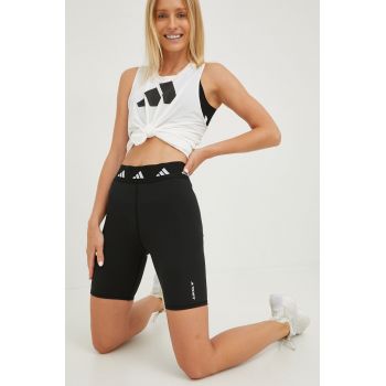 adidas Performance pantaloni scurți de antrenament femei, culoarea negru, uni, high waist HF6681