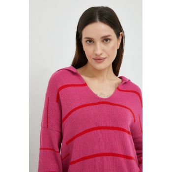 United Colors of Benetton pulover femei, culoarea roz, light