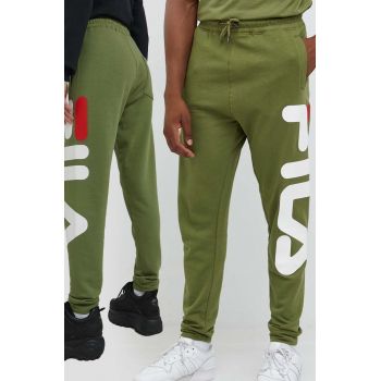 Fila pantaloni de trening culoarea verde, cu imprimeu de firma original