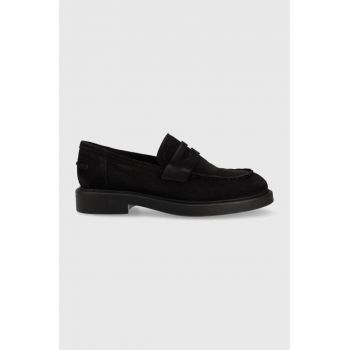 Vagabond Shoemakers mocasini din piele intoarsa Alex W femei, culoarea negru, cu toc plat