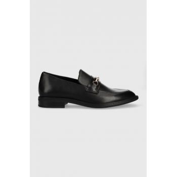 Vagabond Shoemakers mocasini de piele Frances 2.0 femei, culoarea negru, cu toc plat de firma originali