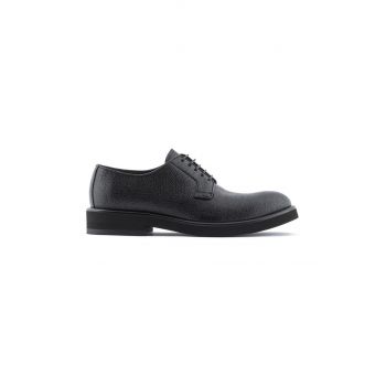 Emporio Armani pantofi de piele barbati, culoarea negru de firma originali