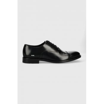 Karl Lagerfeld pantofi de piele Urano Iv barbati, culoarea negru de firma originali