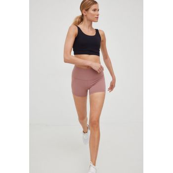 JOYINME pantaloni scurți de yoga Rise femei, culoarea roz, neted, medium waist